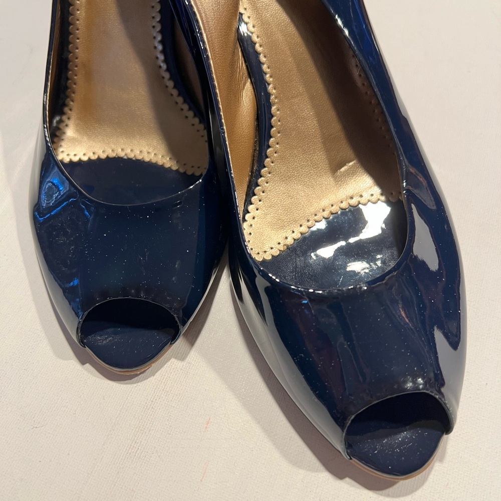 Franco Sarto Navy Patent Leather Slingbacks - Picture 9 of 9